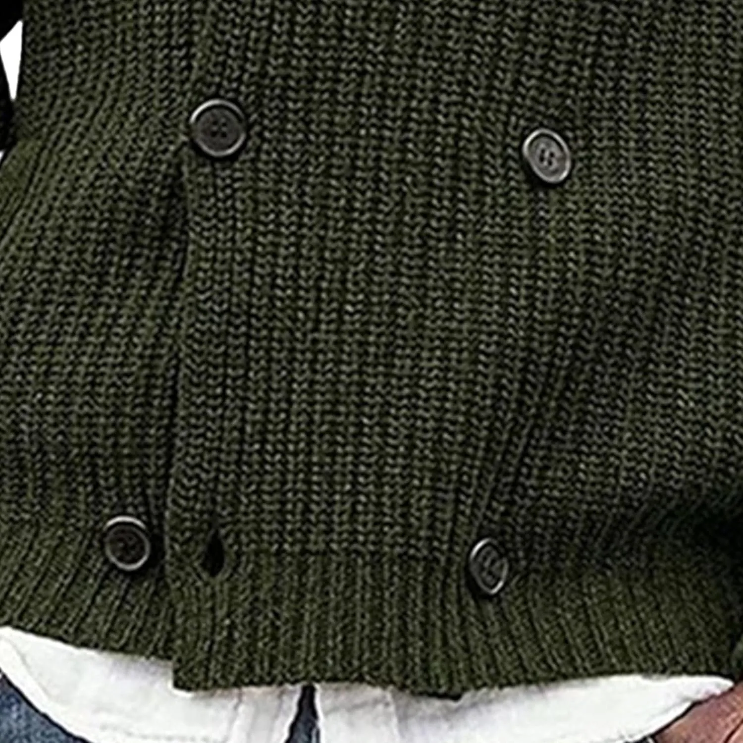 Men Lapel Double Breasted Cardigan Sweater Shawl Collar Cardigan with Pockets Slim Fit Knitwear Cardigan Sweater