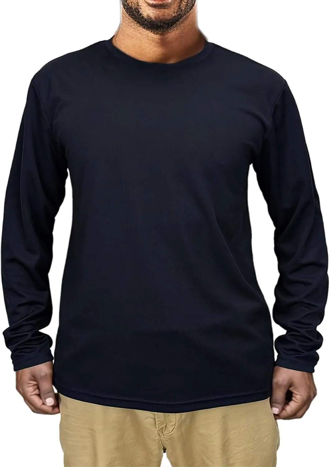 Men Long Sleeve Tee Shirts UV Protection Quick Dry Athletic Running Breathable Workout Performance Work T Shirt