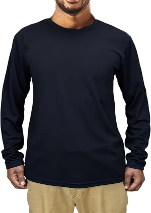 Men Long Sleeve Tee Shirts UV Protection Quick Dry Athletic Running Breathable Workout Performance Work T Shirt
