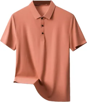 Men Slim Fit Polo Shirts Men Quick Dry Short Sleeve T-Shirt Ice Silk Quick Dry Fit Sports Tee