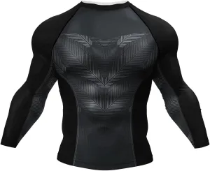 Mens Athletic Long Sleeve Compression Shirts/Mens Cool Compression Top for Sports