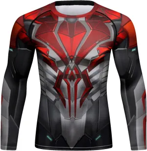 Mens Athletic Long Sleeve Compression Shirts/Mens Cool Compression Top for Sports
