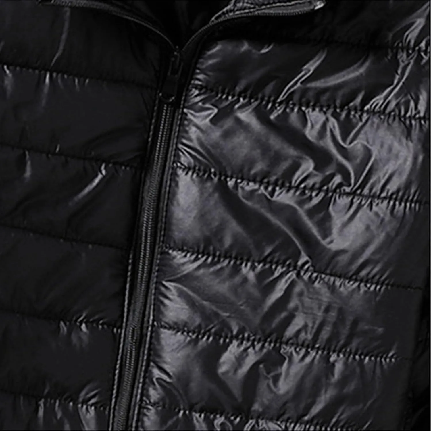 Men's Down Jacket Winter Warm Zipper Stand Collar Cardigan Casual Pocket Long Sleeves Cotton Padded Jackets Coat