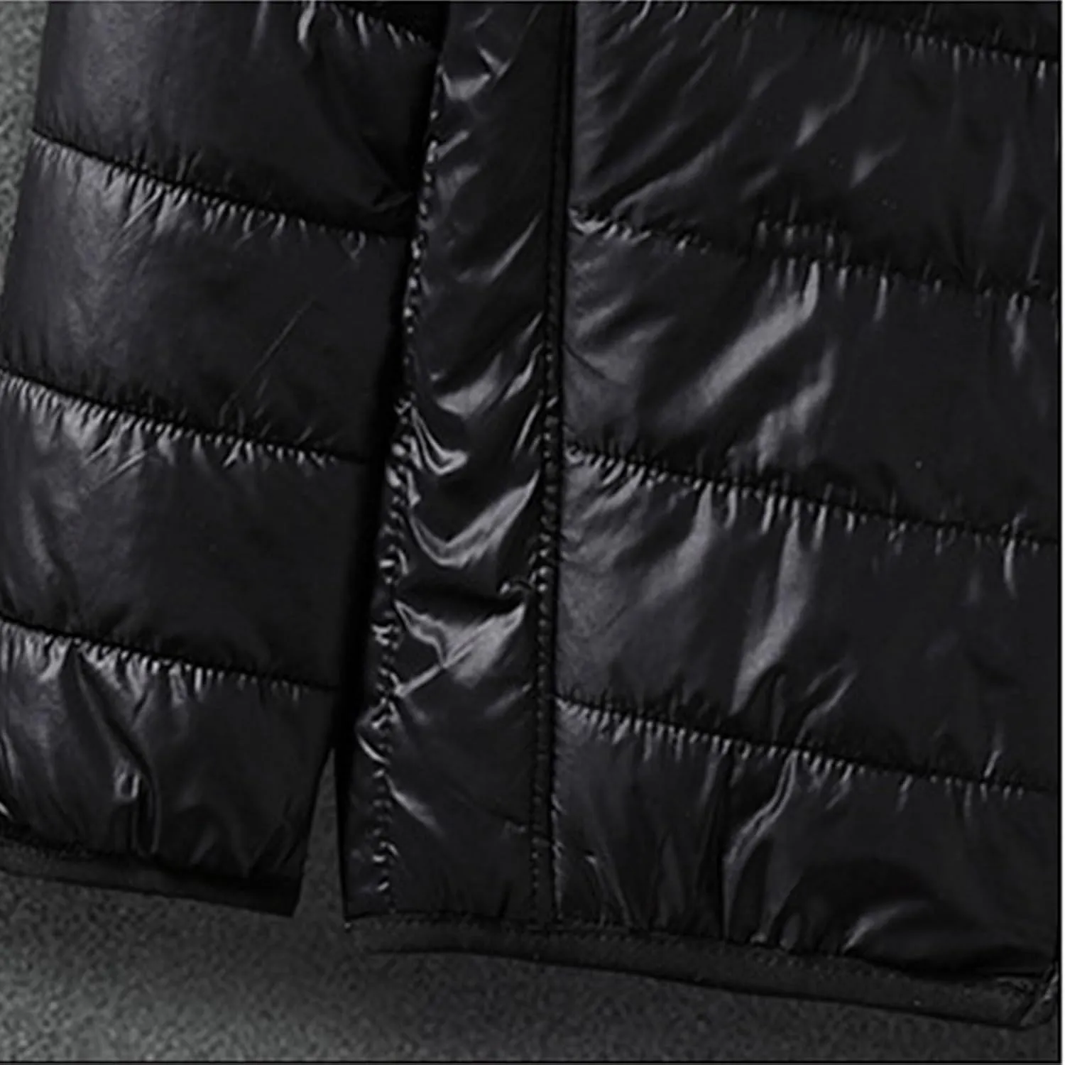 Men's Down Jacket Winter Warm Zipper Stand Collar Cardigan Casual Pocket Long Sleeves Cotton Padded Jackets Coat
