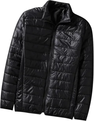 Men's Down Jacket Winter Warm Zipper Stand Collar Cardigan Casual Pocket Long Sleeves Cotton Padded Jackets Coat