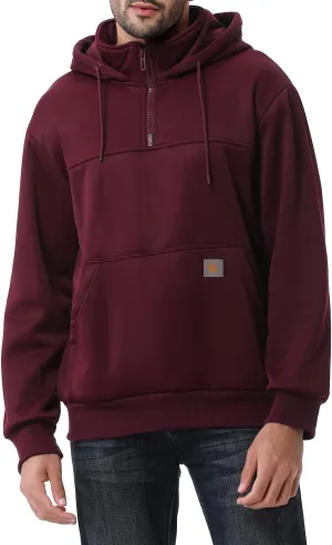 Men's Fashion Hoodies Sweatshirts Loose Fit Heavyweight Quarter-Zip Sweatshirt Fleece-Lined Pullover