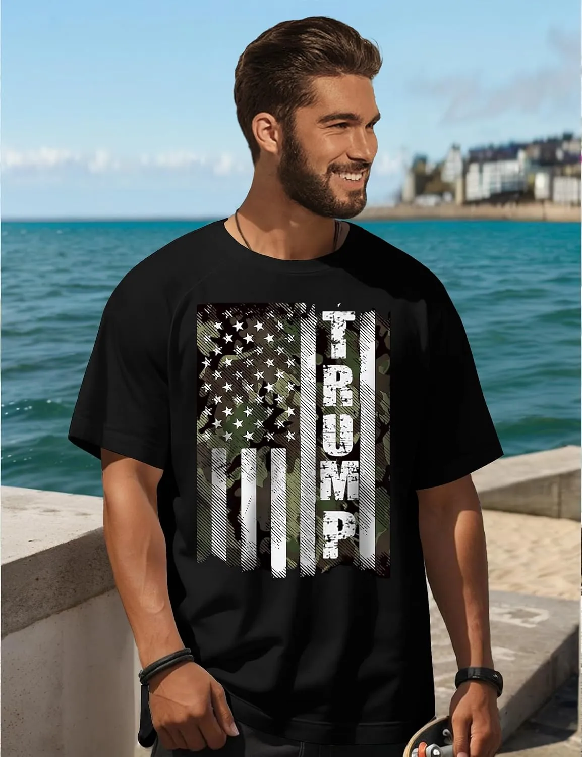 Mens Graphic T-Shirts Fashion Crew Neck Tshirts Gym Muscle Athletic Workout Summer Tee Shirt Top for Man