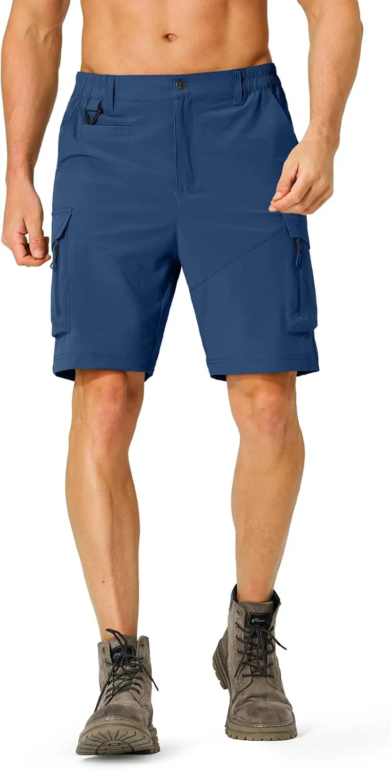 Men's Hiking Cargo Shorts Quick Dry Lightweight Travel Shorts with Multi Pockets for Fishing Camping Golf