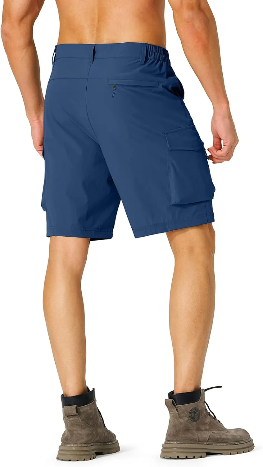 Men's Hiking Cargo Shorts Quick Dry Lightweight Travel Shorts with Multi Pockets for Fishing Camping Golf