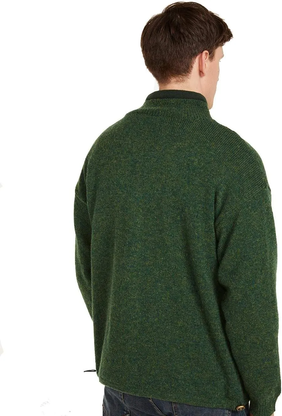 Men's Irish Wool Sweater, Full Zip, Front Pockets, Lined Interior, Gray