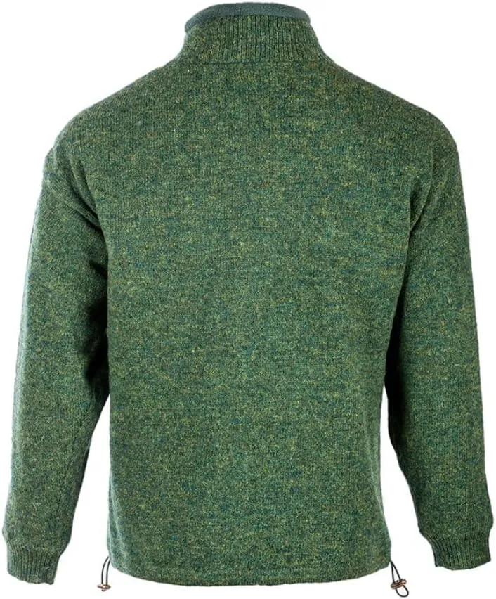 Men's Irish Wool Sweater, Full Zip, Front Pockets, Lined Interior, Gray