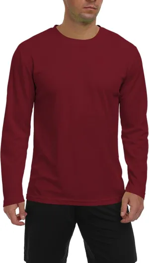 Men's Long Sleeve Sun Shirt Lightweight Workout UV Protection Quick Dry Hiking Tee Shirts Cycling Fishing Athletic Tops