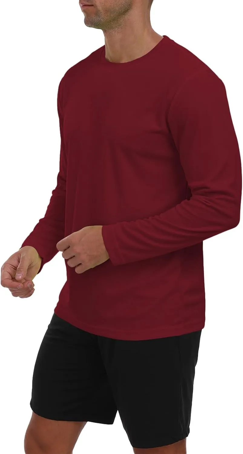 Men's Long Sleeve Sun Shirt Lightweight Workout UV Protection Quick Dry Hiking Tee Shirts Cycling Fishing Athletic Tops