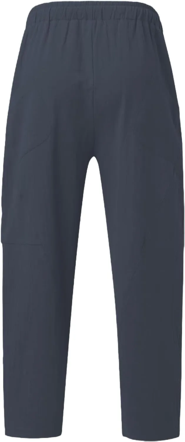 Mens Plus Size Linen Beach Pants Casual Solid Tapered Pant Summer Vacation Trousers Lightweight Drawstring Slacks