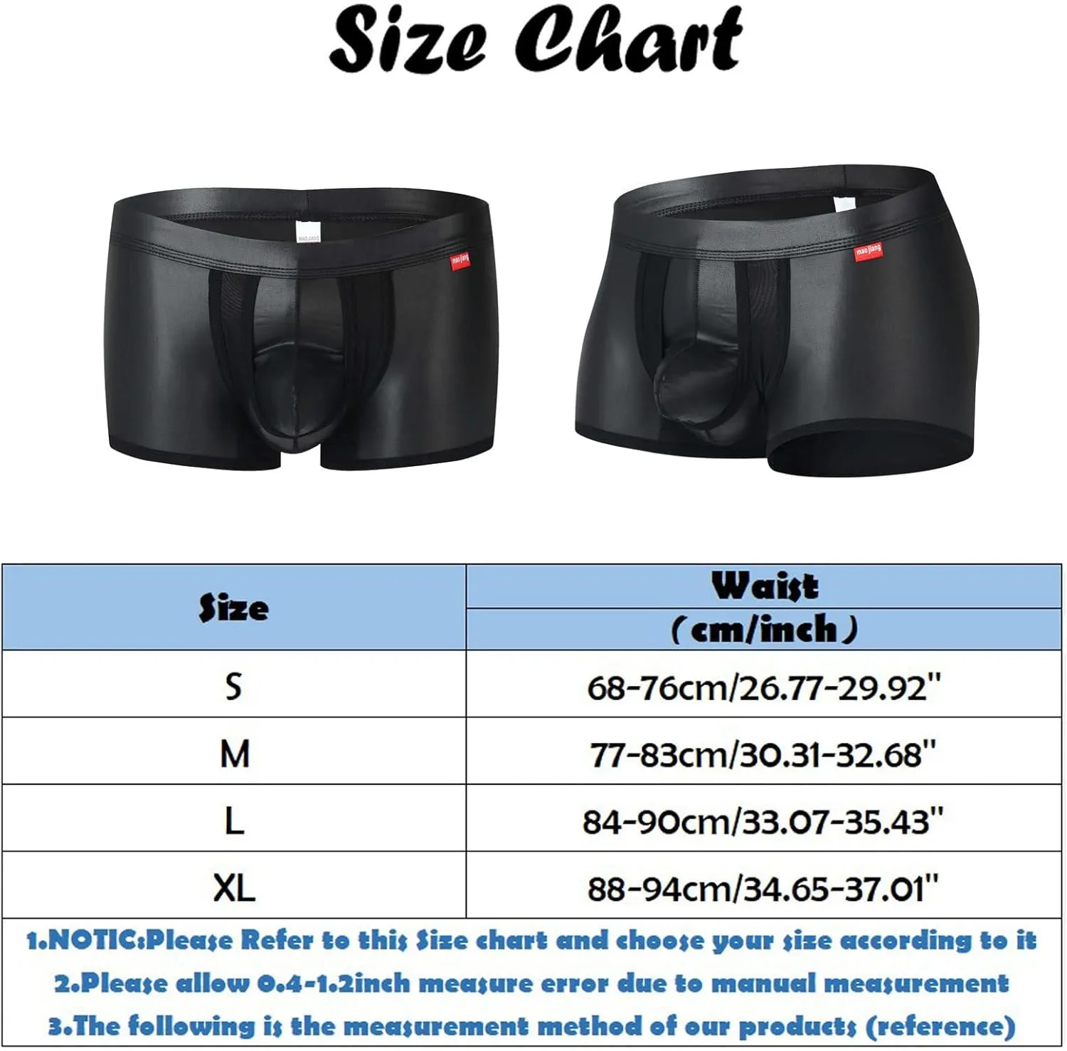 Mens Sexy Leather Shorts Fashion Smooth Boxer Briefs Friendly Hipster Underwears