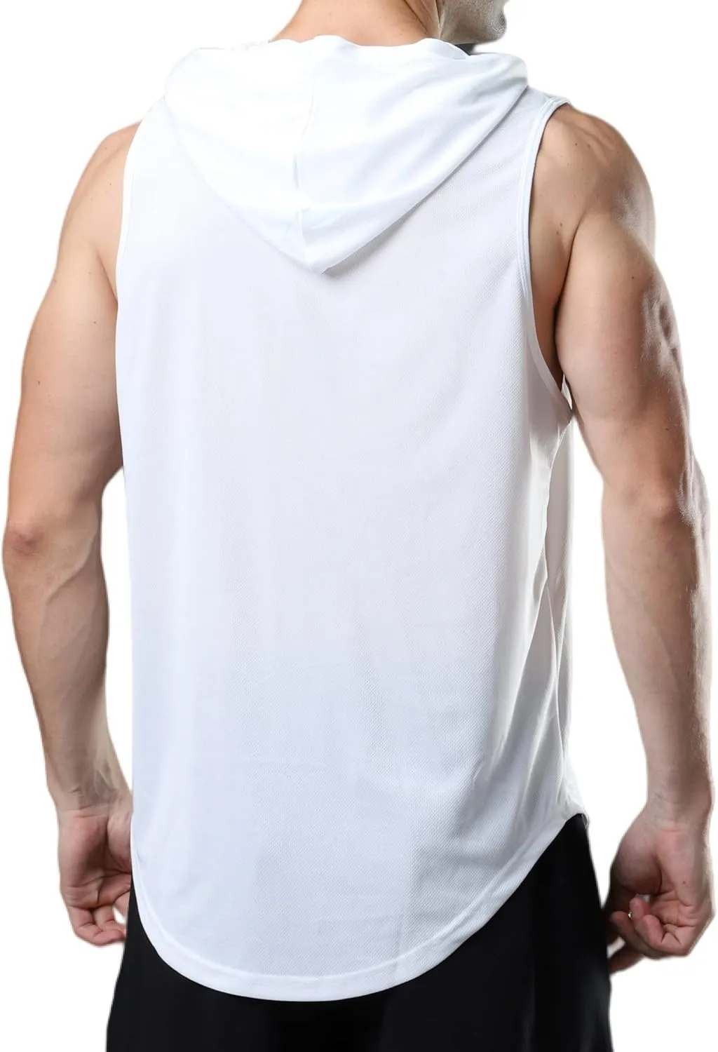 Men's Sleeveless Hoodie Quick Dry Muscle Gym Shirts Workout Hooded Tank Top