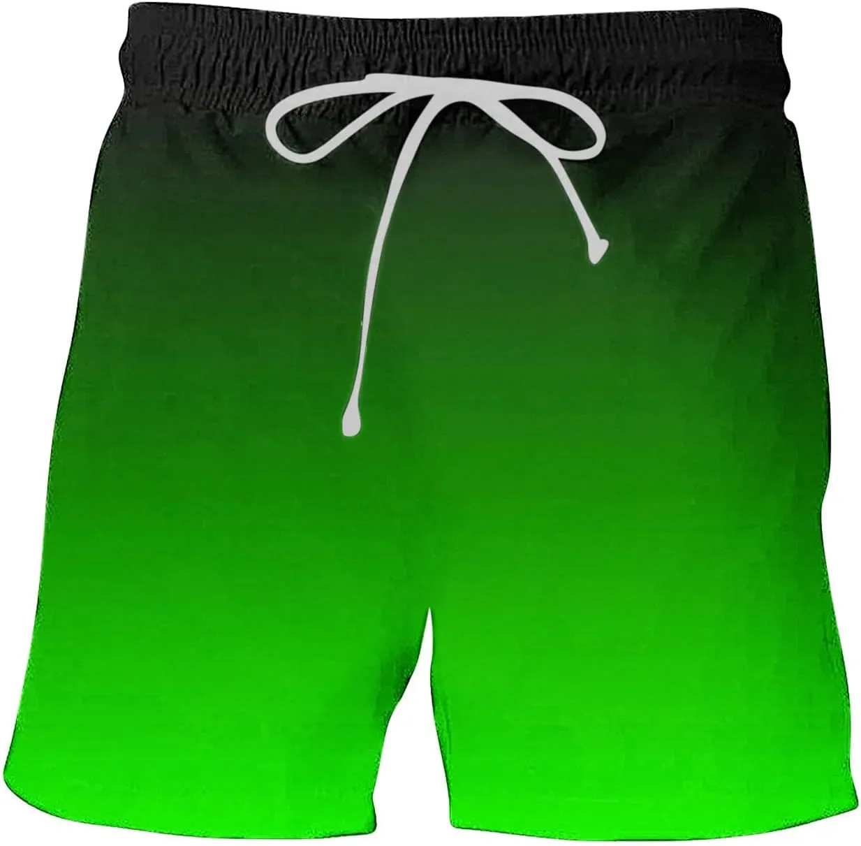 Mens Summer Beach Short Pants Gradient Drawstring Elastic Stretch Casual Shorts Multi-Pocket Fast Dry Baggy Jorts