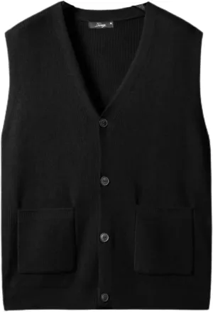 Men's Sweater Vest V-Neck Sleeveless Cardigan Loose Button up Knitted Fall Winter Heavy Knitwear with Pockets S~5XL