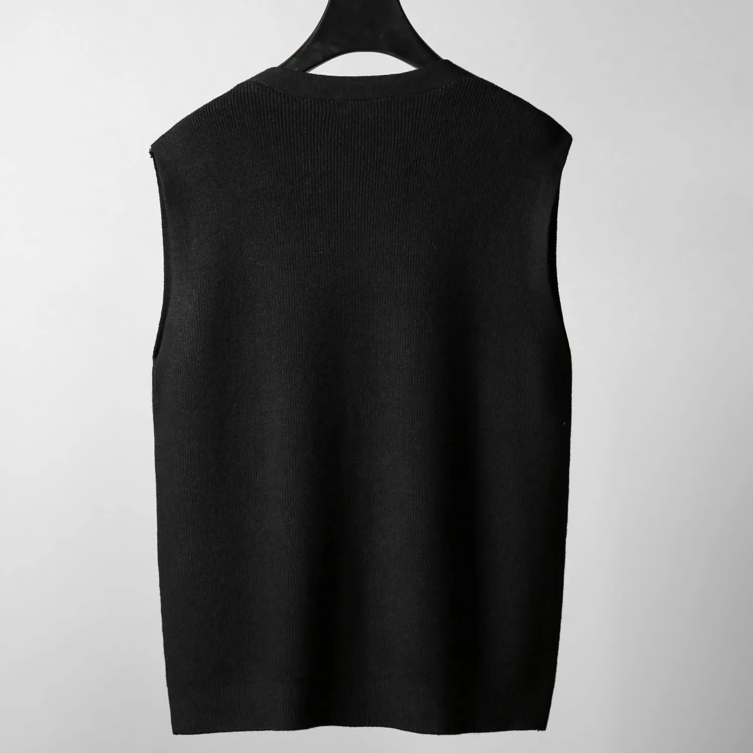 Men's Sweater Vest V-Neck Sleeveless Cardigan Loose Button up Knitted Fall Winter Heavy Knitwear with Pockets S~5XL