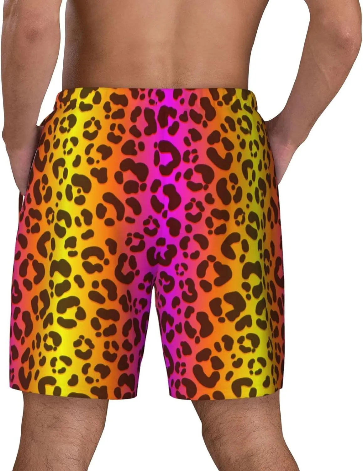 Mens Swim Trunks with Compression Liner Quick Dry Bathing Suit Stretch Swimwear Music Notes Board Shorts Beach Shorts