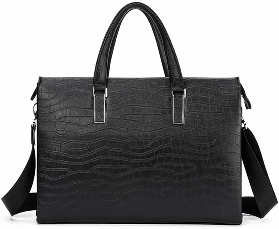 Men's Tote Leather Large Capacity Business Briefcase Top Layer Cowhide Laptop Bag