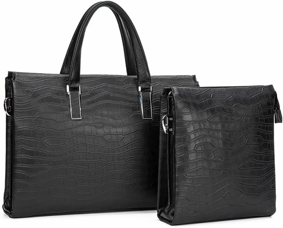 Men's Tote Leather Large Capacity Business Briefcase Top Layer Cowhide Laptop Bag