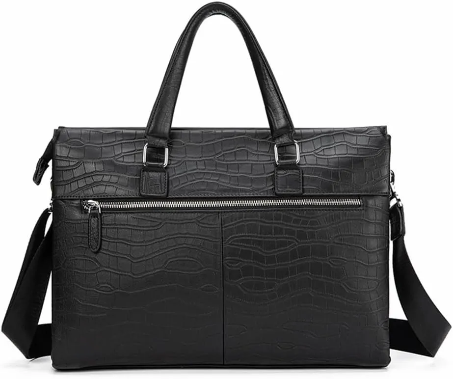 Men's Tote Leather Large Capacity Business Briefcase Top Layer Cowhide Laptop Bag