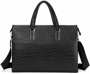Men's Tote Leather Large Capacity Business Briefcase Top Layer Cowhide Laptop Bag