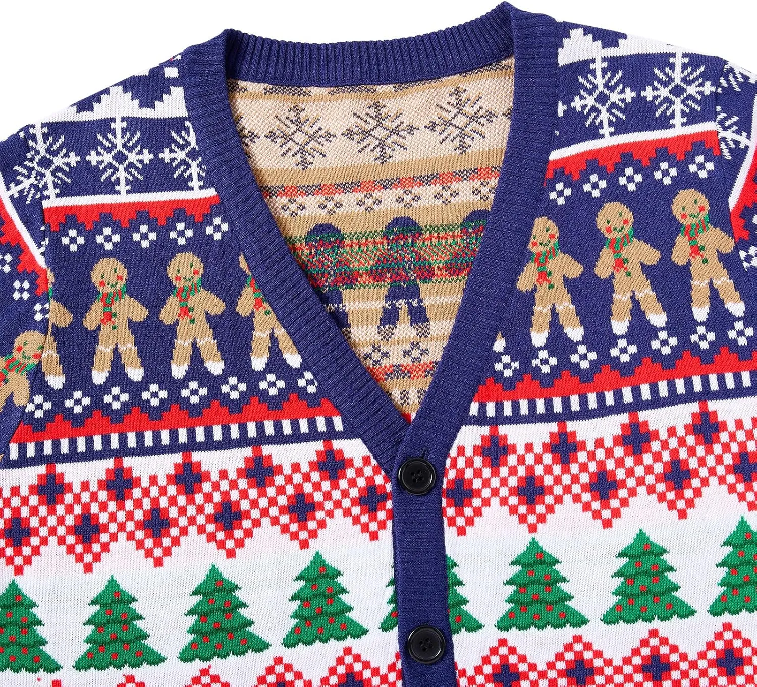 Men's Ugly Christmas Sweater Button Down Long Sleeve Knit Cardigan