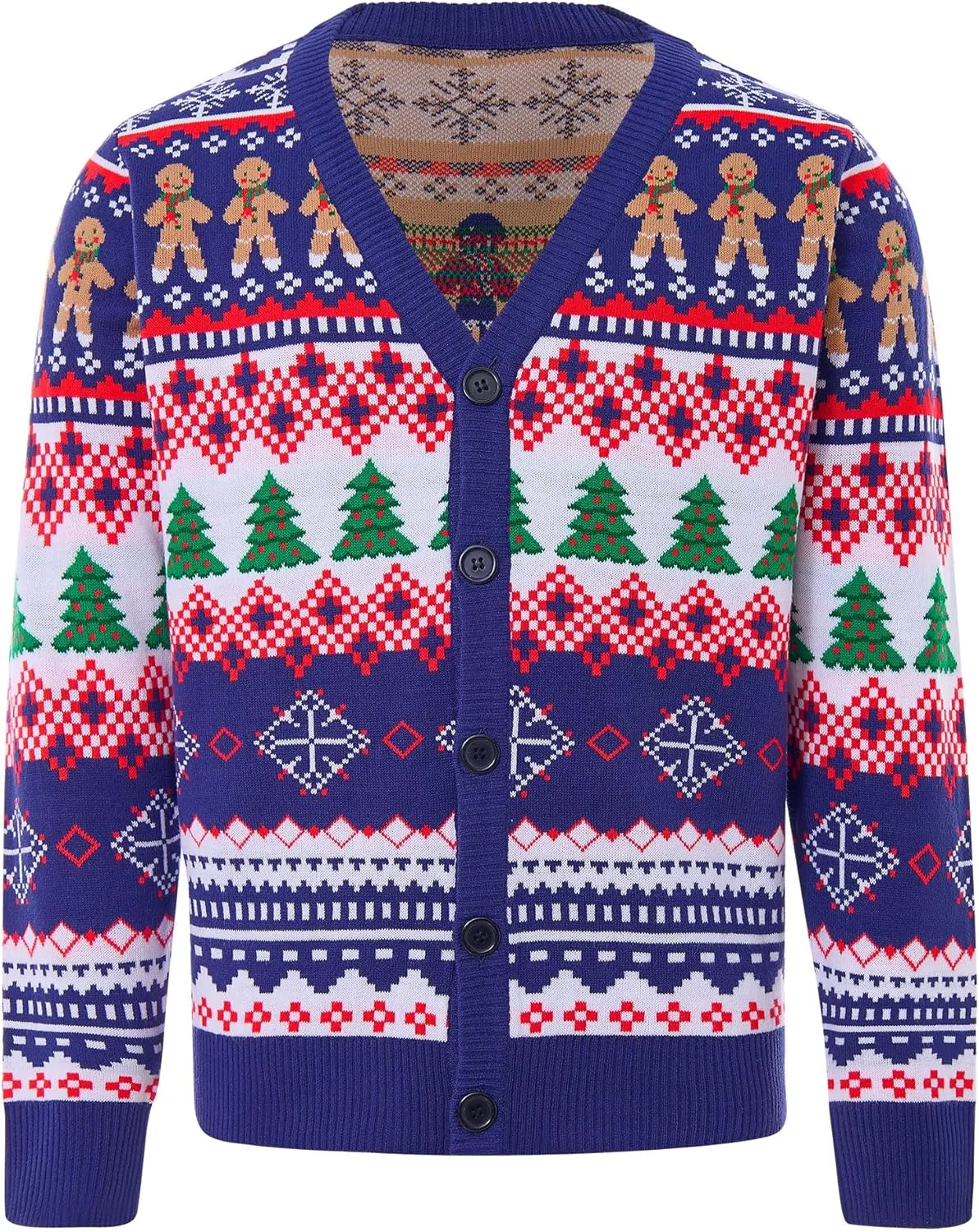 Men's Ugly Christmas Sweater Button Down Long Sleeve Knit Cardigan