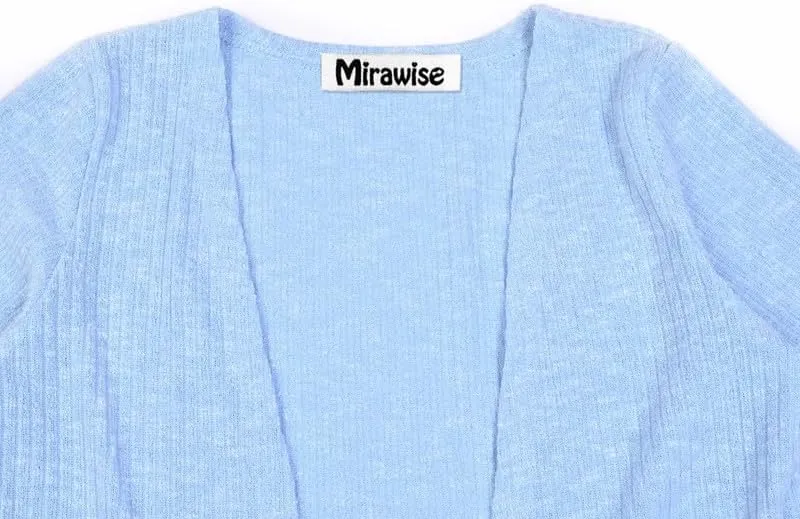 Mirawise Girls Front Open Long Sleeve Knit Cardigan Sweater with Pockets 6-13 Years