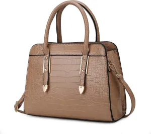 MKF Collection Satchel Bag for Womens, Vegan Leather Crossbody Top-Handle Handbag Purse