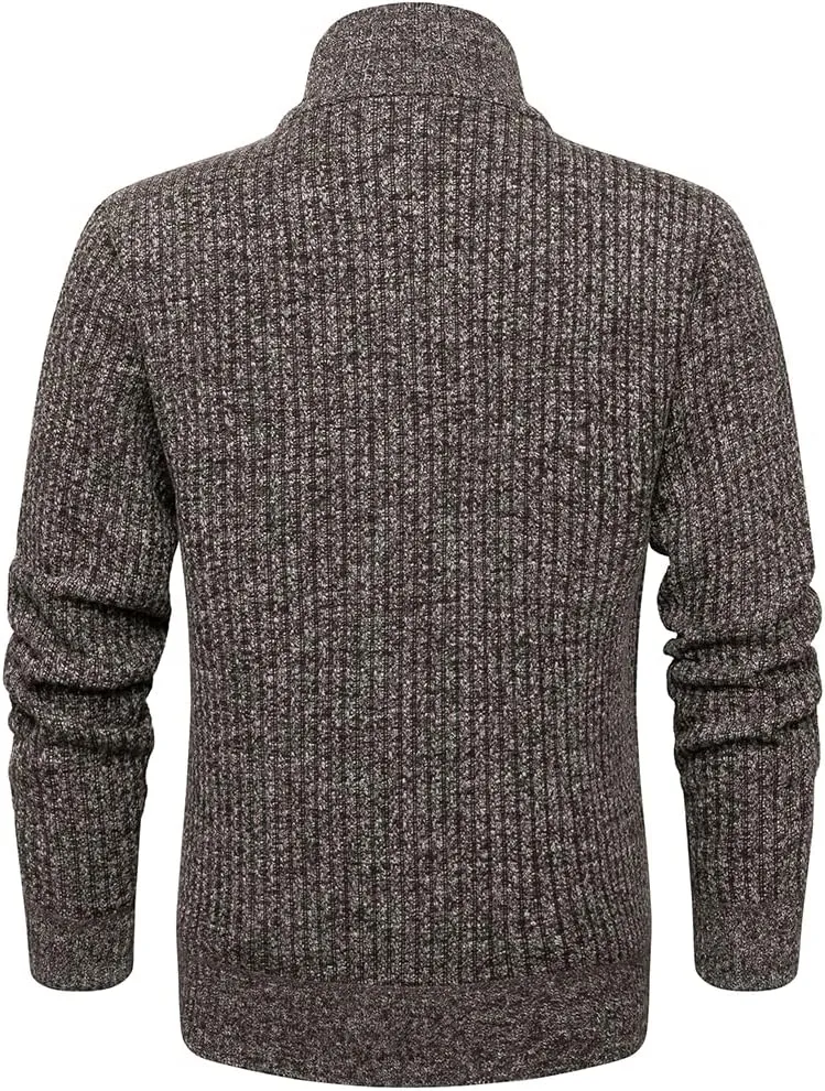 Msmsse Men's Cardigan Sweaters Full Zip Knitted Sweater for Men