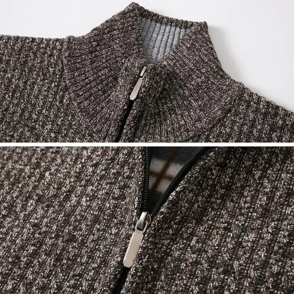 Msmsse Men's Cardigan Sweaters Full Zip Knitted Sweater for Men