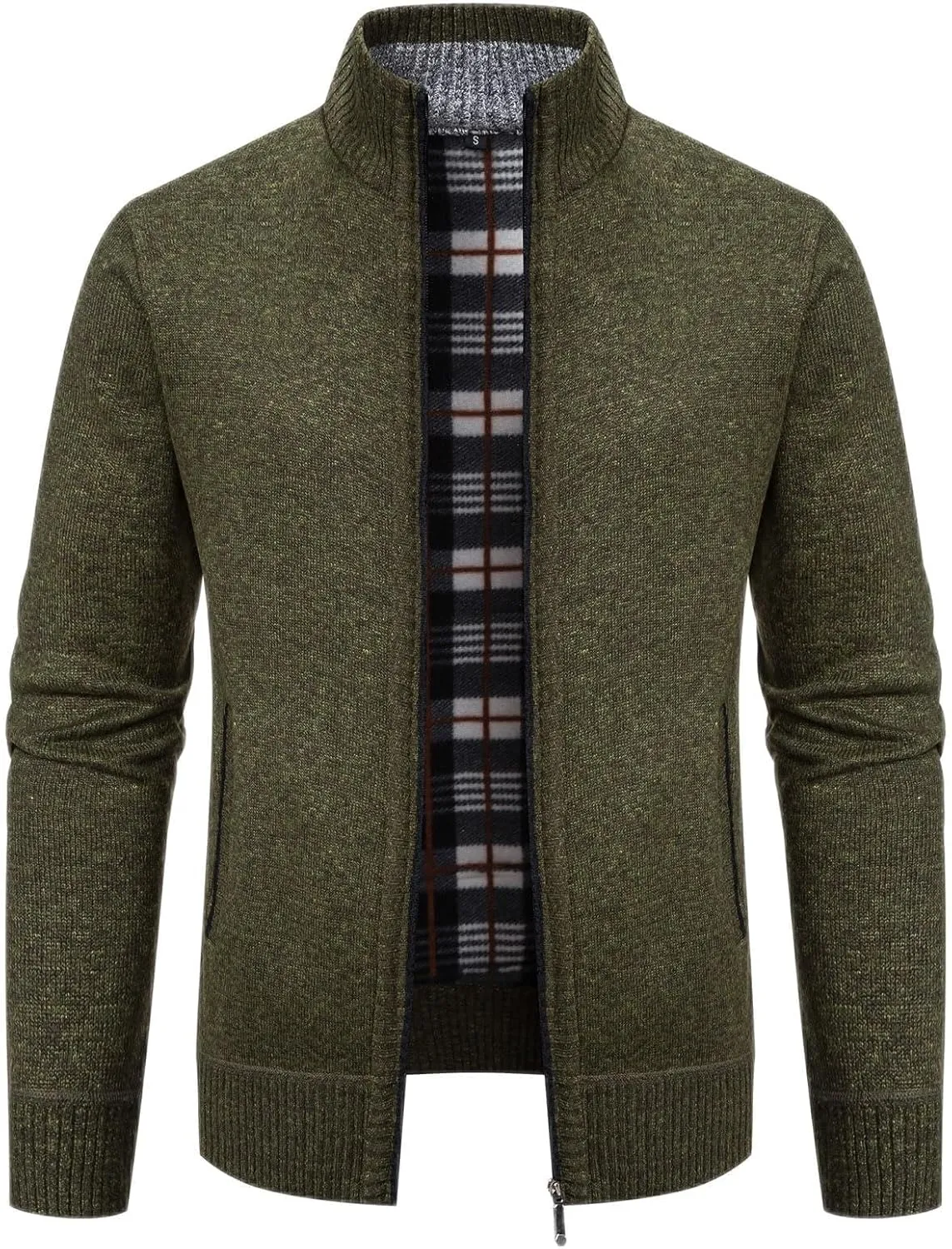 Mylldey Mens Sweater Cardigan Full Zip Knitted Long Sleeve Sweaters Men Workout Outfits
