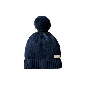 Nature Baby Alpine Pom Pom Beanie - Navy
