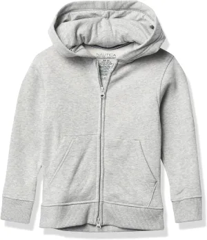 Nautica Boys' Long Sleeve Sensory-Friendly Fleece Full Zip Hoodie