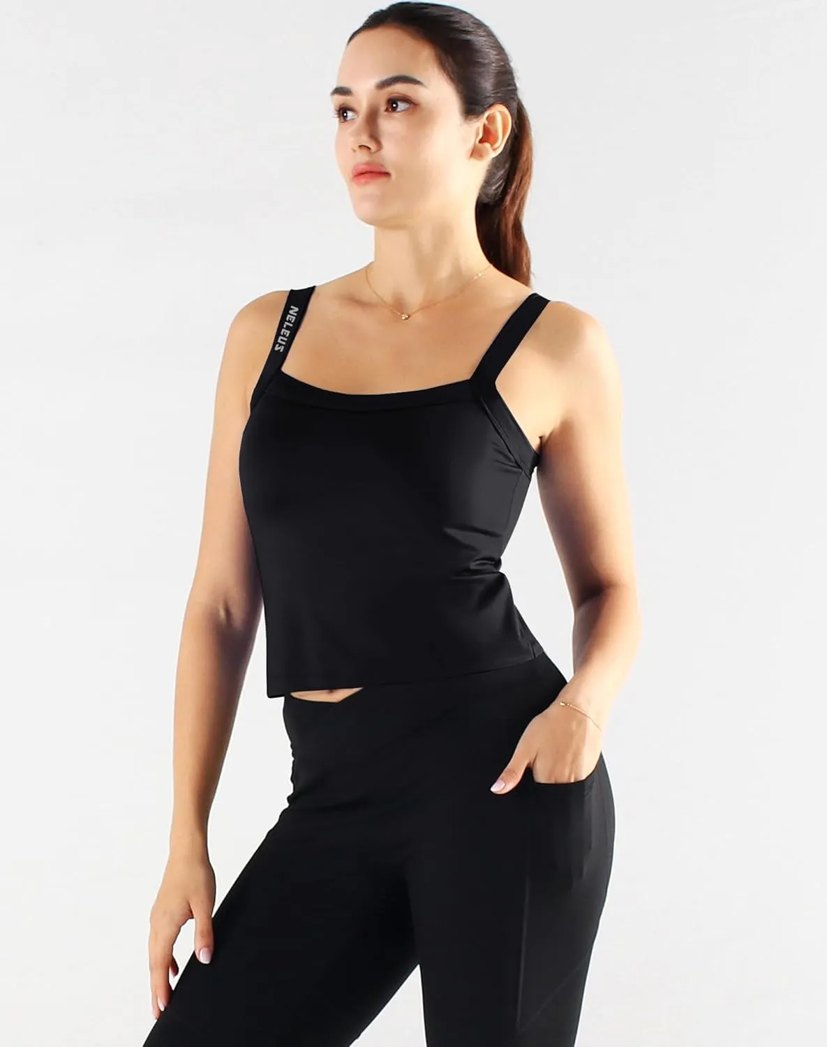 NELEUS Women's 3 Pack Athletic Compression Tank Top with Sport Bra Running Shirt
