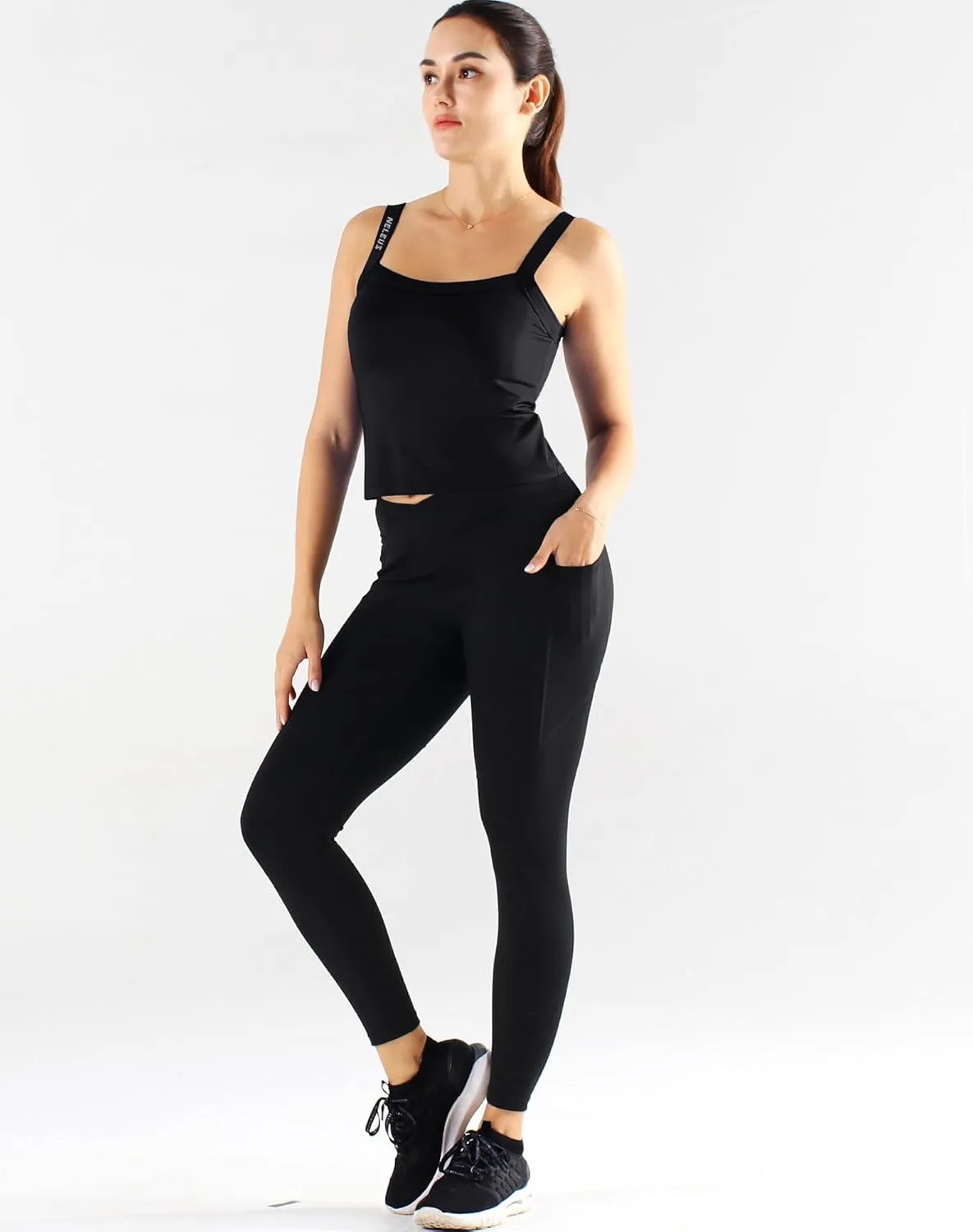 NELEUS Women's 3 Pack Athletic Compression Tank Top with Sport Bra Running Shirt