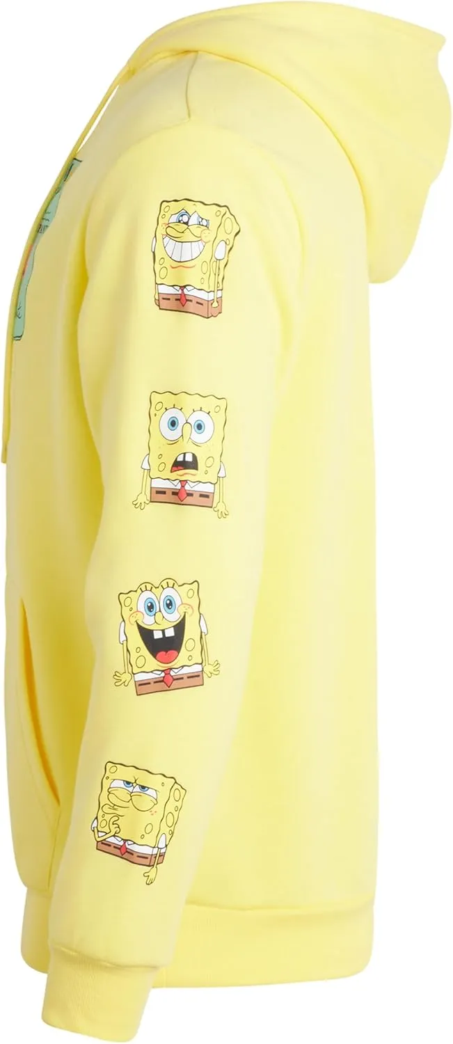 Nickelodeon Mens SpongeBob and Patrick Fleece Sweatshirt  Men and Womens Unisex Pullover Hoodie (Size: S-XL)