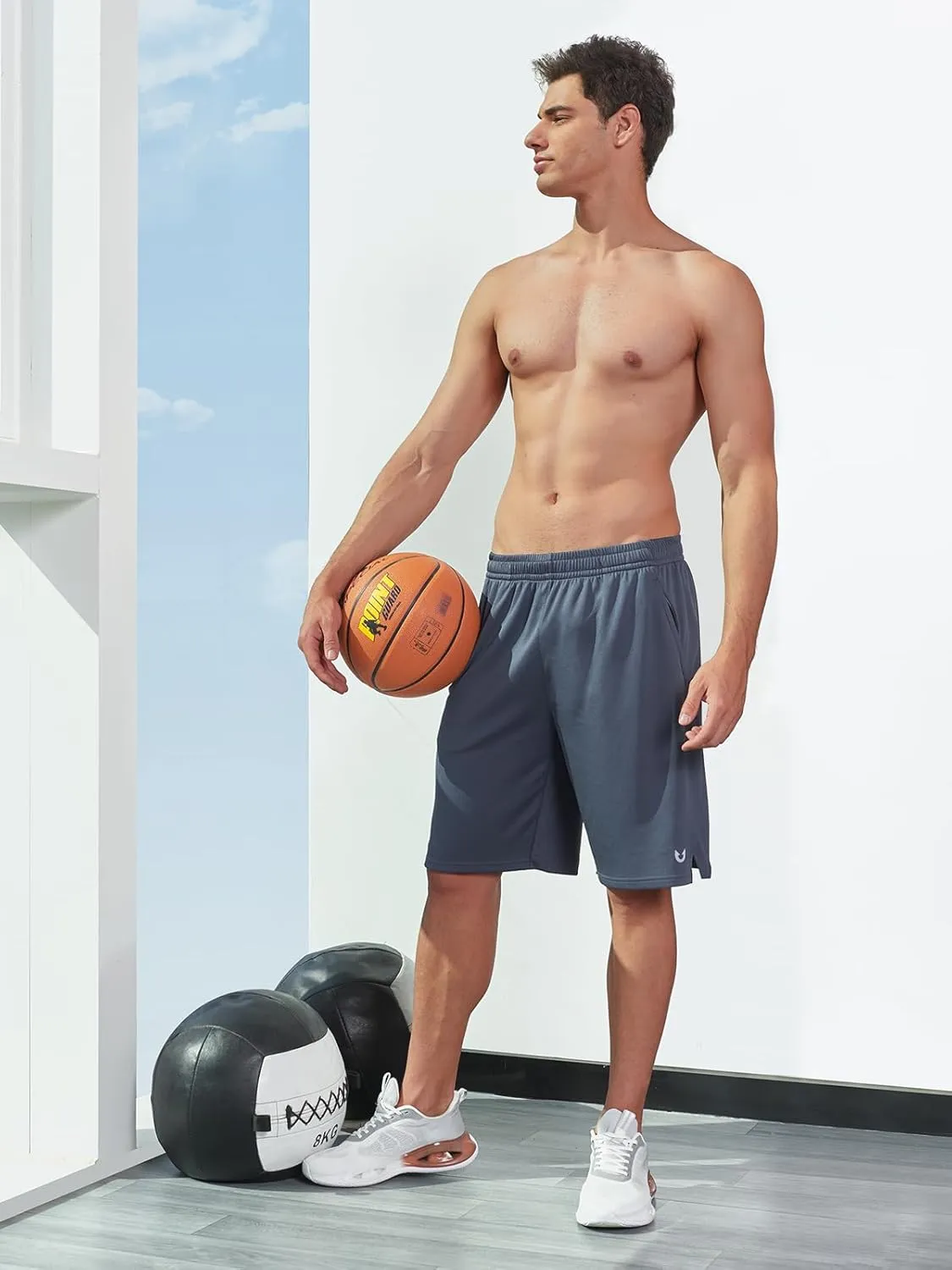 NORTHYARD Men's 10" Athletic Basketball Shorts with Zipper Pockets Quick Dry Lightweight Running Workout Gym Tennis Shorts