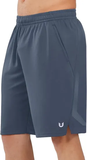 NORTHYARD Men's 10" Athletic Basketball Shorts with Zipper Pockets Quick Dry Lightweight Running Workout Gym Tennis Shorts