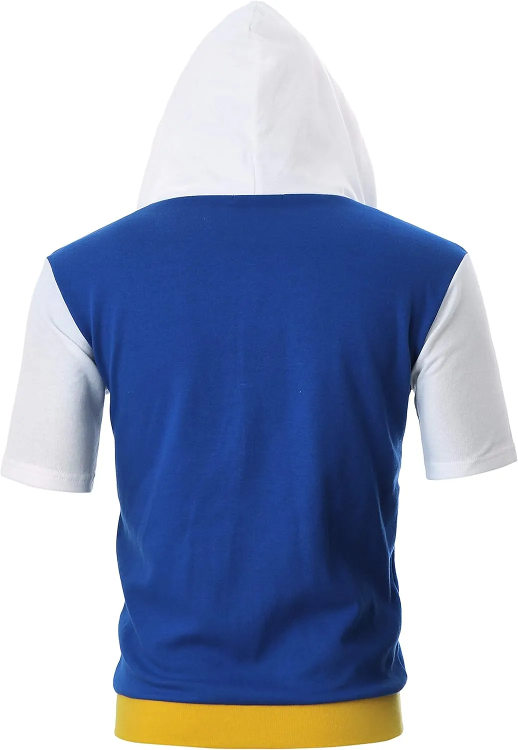 Ohoo Mens Slim Fit Zip up Hoodie Short Sleeve Thin Jacket Full Zip Sweatshirt with Kanga Pocket