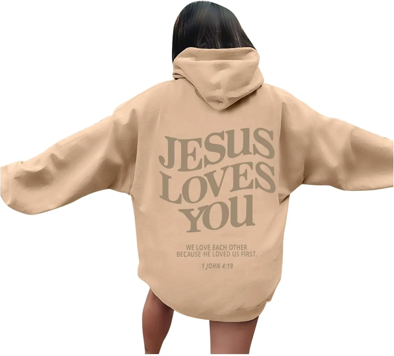 Oversized Hoodie for Women Thankful Grateful Blessed Christian Hooded Hoodies Causal Sweatshirts with Pocket Pullover