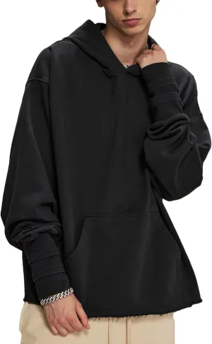 Oversized Washed Hoodie Men Thumb Holes Hooded Sweatshirt Women Pullover Streetwear Vintage