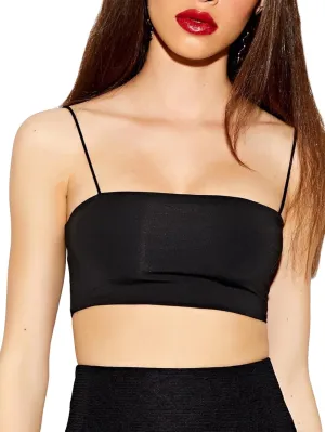 OYOANGLE Women's Basic Solid Spaghetti Strap Slim Fit Tube Crop Cami Tank Top