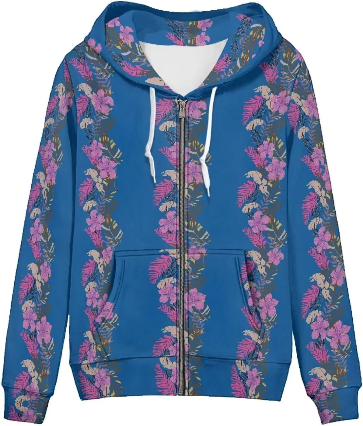 Pacific Island Art Tribal Zip Up Hoodie for Women Casual Polynesian Samoan Traditional Hooded Sweatshirt Jacket