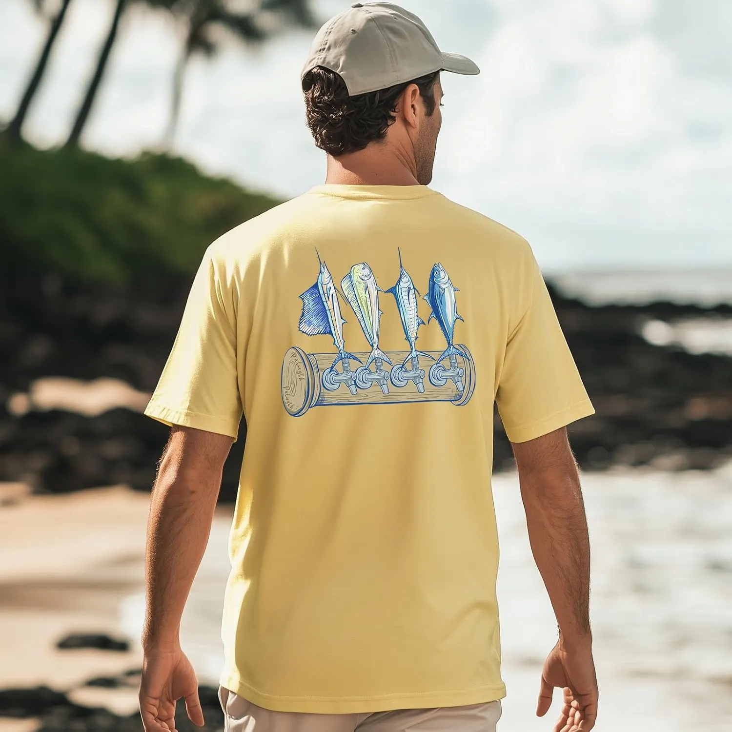 Palmyth Mens Fishing Shirts Short Sleeve UPF 50  T-Shirt UV Sun Protection SPF Tee Quick Dry