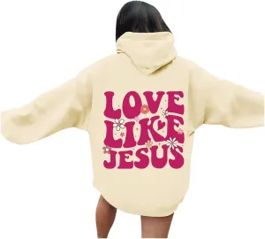 Preppy Hoodies Womens Hoodie Fall Graphic Long Sleeve Drawstring Hooded Pocket Pullover Sweatshirts