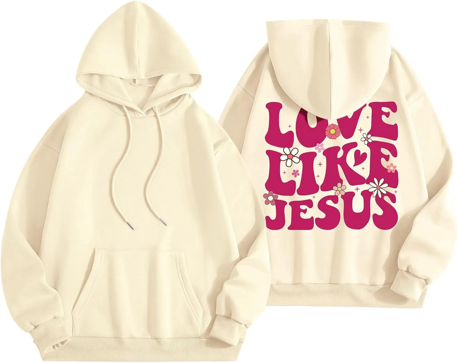 Preppy Hoodies Womens Hoodie Fall Graphic Long Sleeve Drawstring Hooded Pocket Pullover Sweatshirts